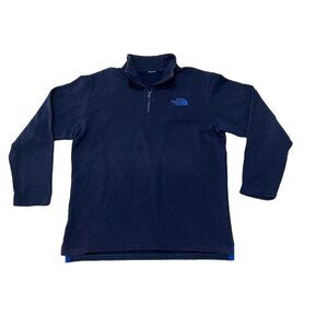 The North Face Sweater Men's Fleece Quarter Zip Pullover Outdoors Hiking-Blue-XL
